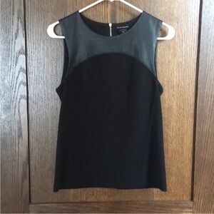 Club Monaco leather panel sleeveless top